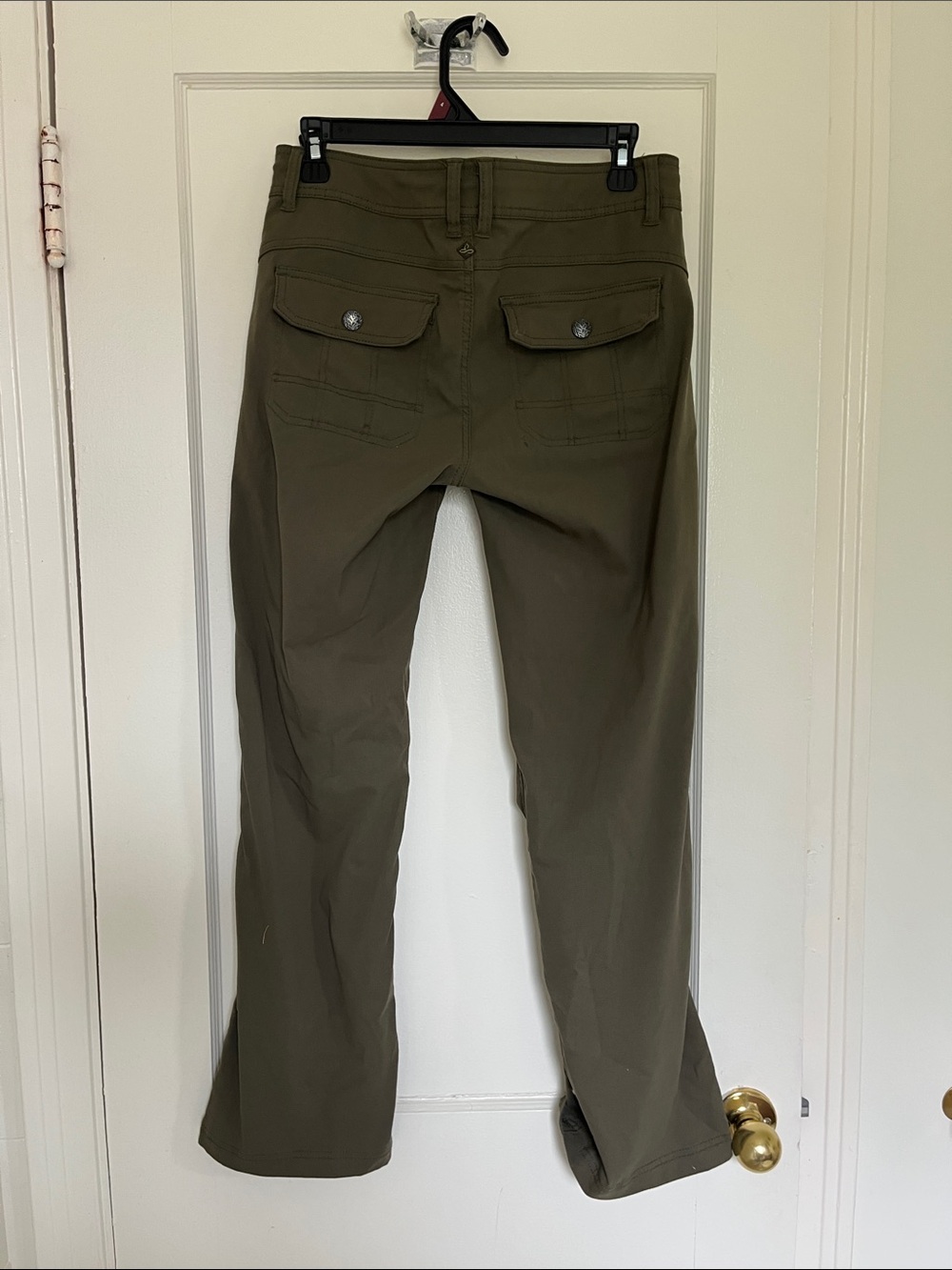 Women’s prana Olive Green hiking Utility Pants short inseam adjustable waist - Picture 6 of 6
